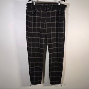 Kollar - Black/Dark Grey Checkered/Plaid Trousers/Pants - Mens 38